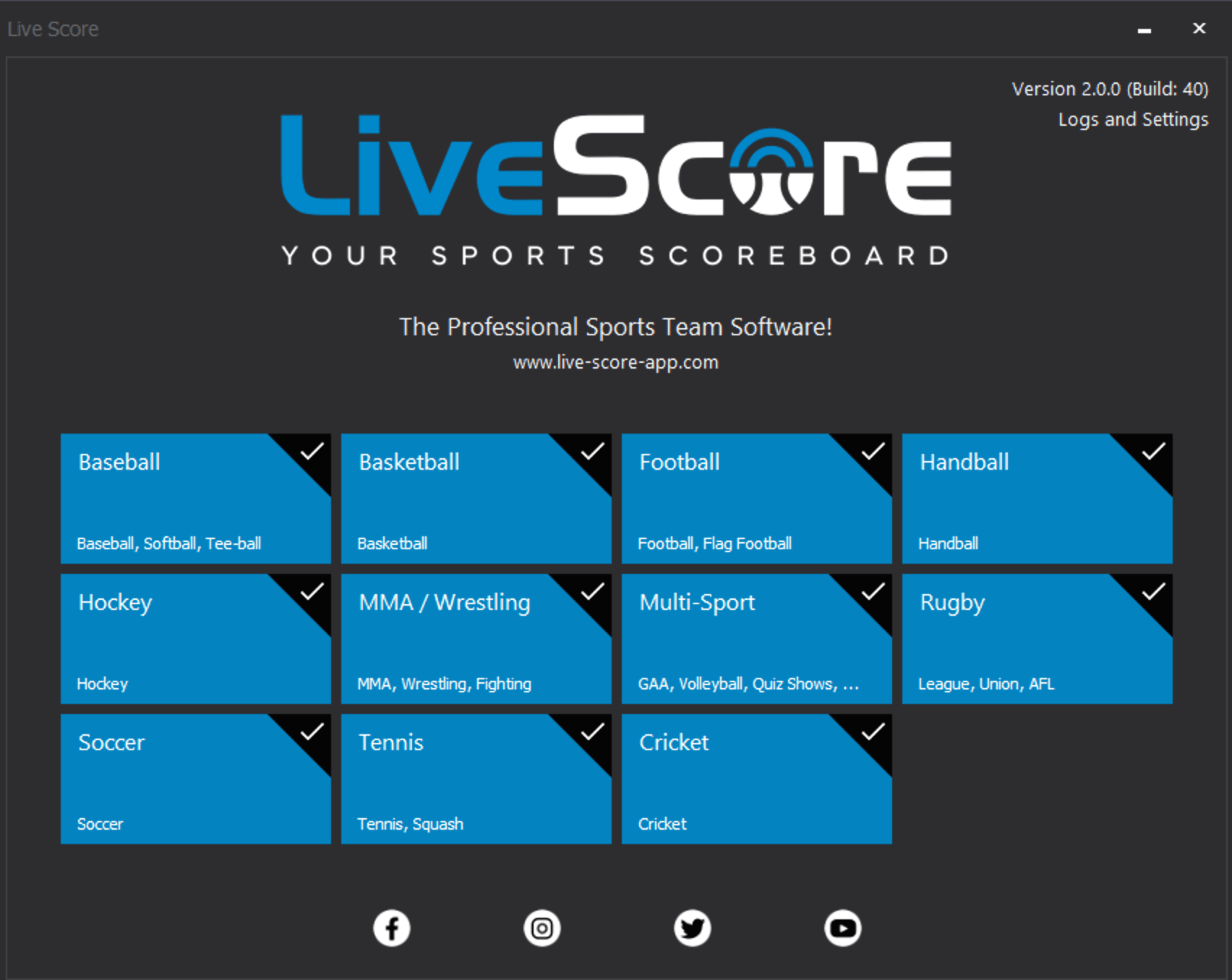 Live sports deals scores