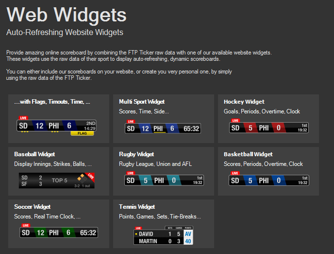 Football Livescore Widgets, Live Widget, Livescore API XML